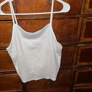 Cream Ribbed Women's Top